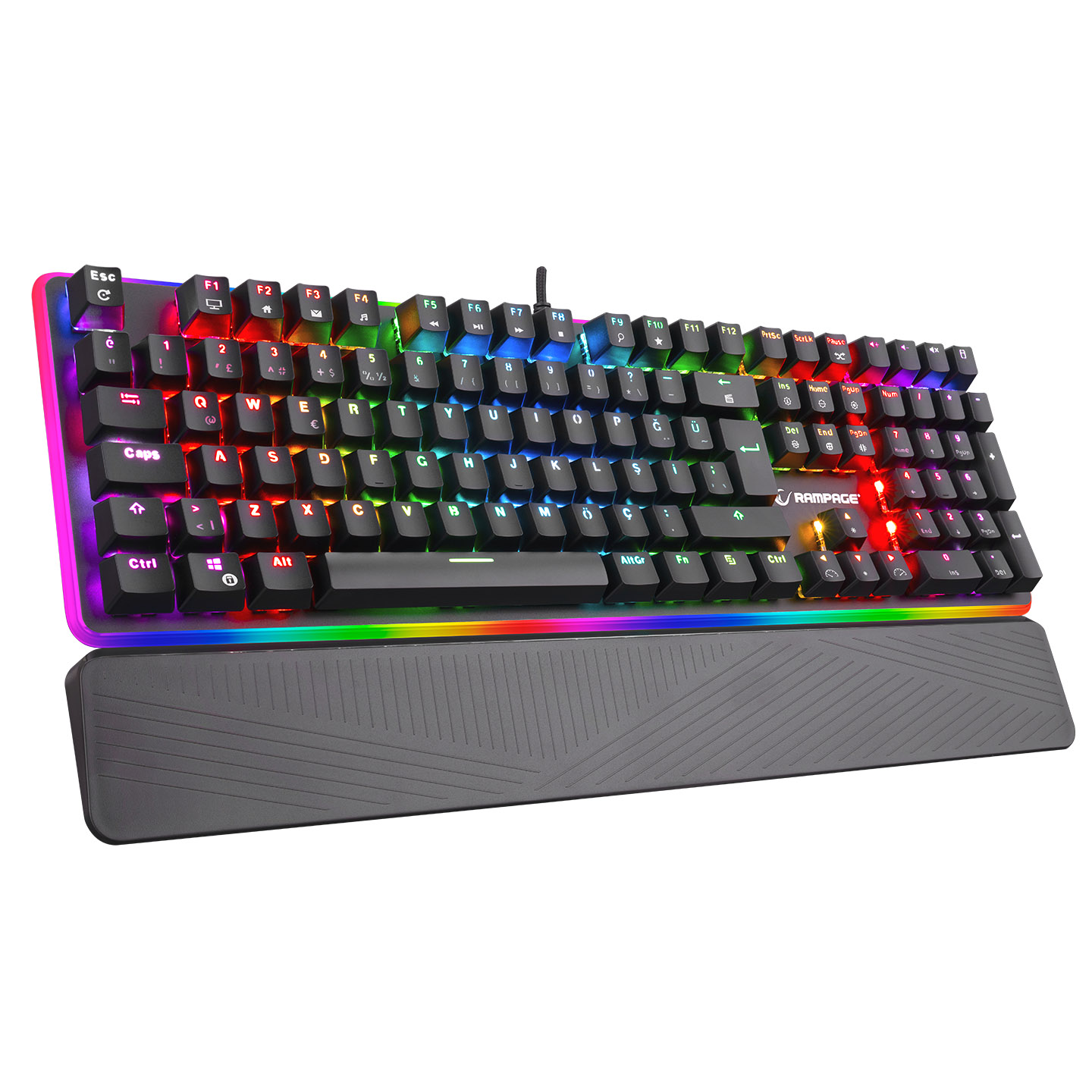 Rampage KB-R96 ULTIMATE Optical Switch Full RGB ve Metal Gövdeli Su Geçirmez Gaming Oyuncu Mekanik Klavye